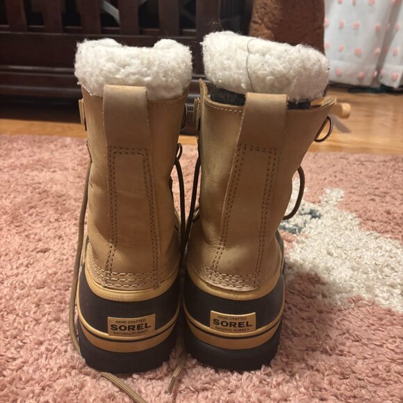 Sorel Womens Caribou Waterproof Insulated Winter Snow Boots Sz 8 Beige NL1005-28 - Picture 4 of 10